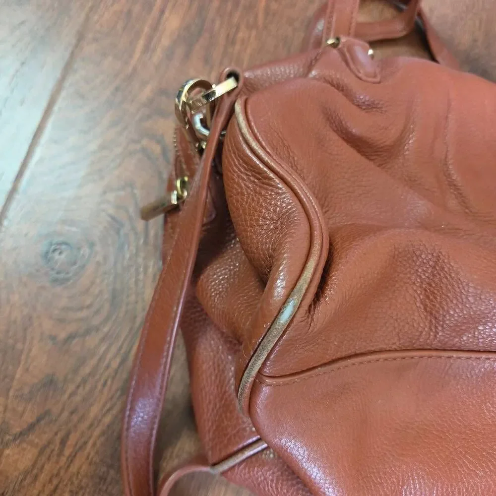 Tory Burch Boston Pebbled Leather Satchel